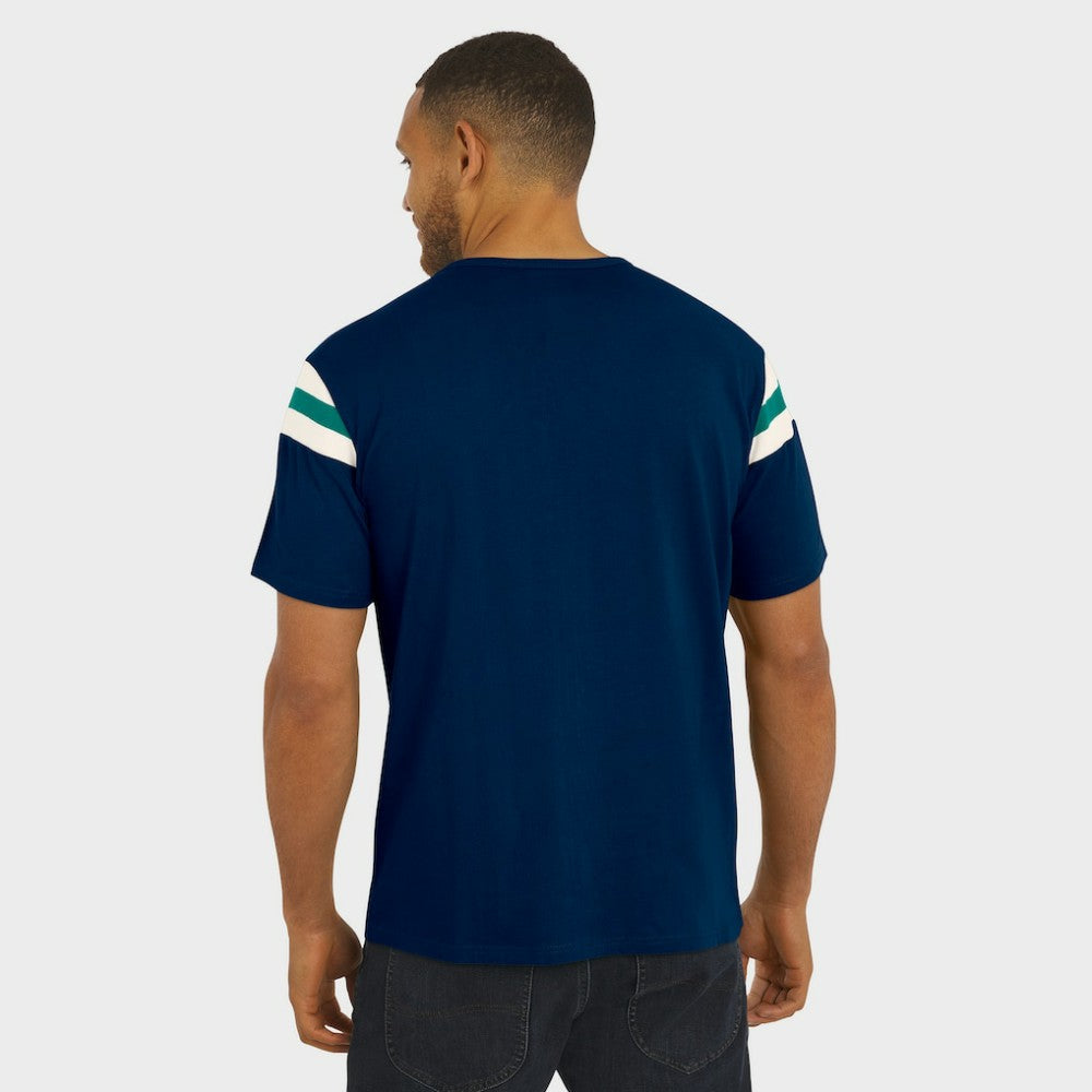 Seattle Mariners Darius Rucker Collection by Fanatics Distressed Sleeve Stripe T-Shirt - Navy - Fanatics Discount