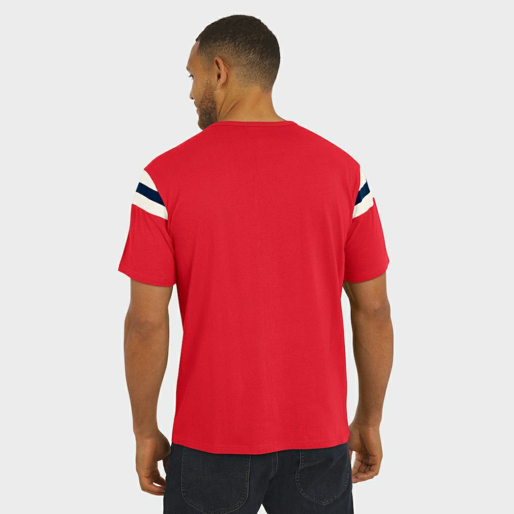 St. Louis Cardinals Darius Rucker Collection by Fanatics Distressed Sleeve Stripe T-Shirt - Red - Fanatics Sale