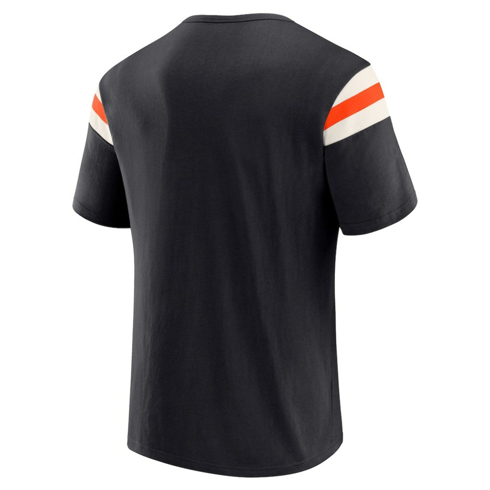 Baltimore Orioles Darius Rucker Collection by Fanatics Distressed Sleeve Stripe T-Shirt - Black - Fanatics on Sale