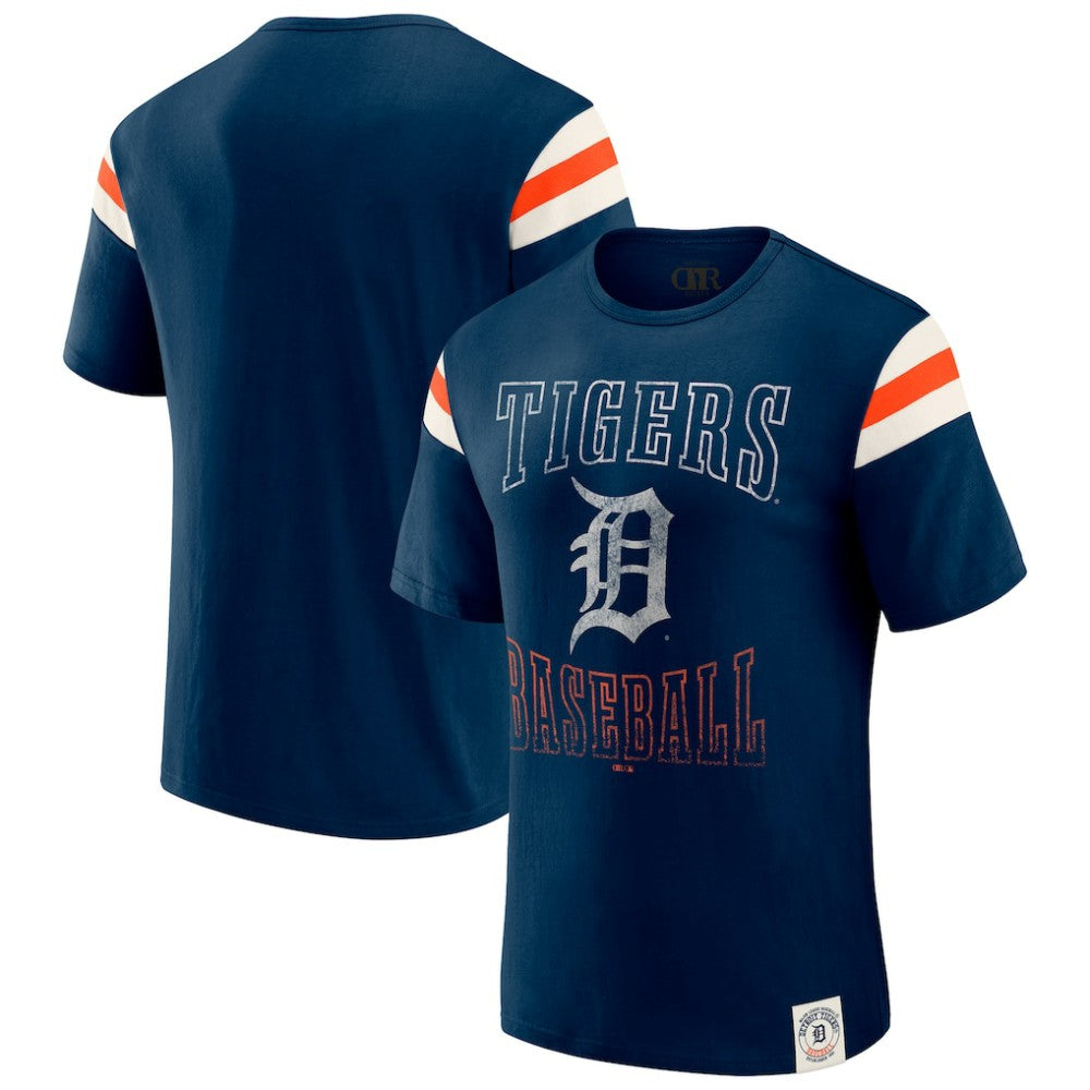 Detroit Tigers Darius Rucker Collection by Fanatics Distressed Sleeve Stripe T-Shirt - Navy - Fanatics Online