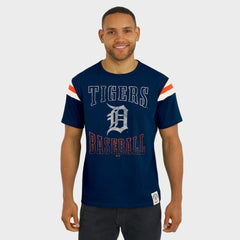Detroit Tigers Darius Rucker Collection by Fanatics Distressed Sleeve Stripe T-Shirt - Navy - Fanatics Online