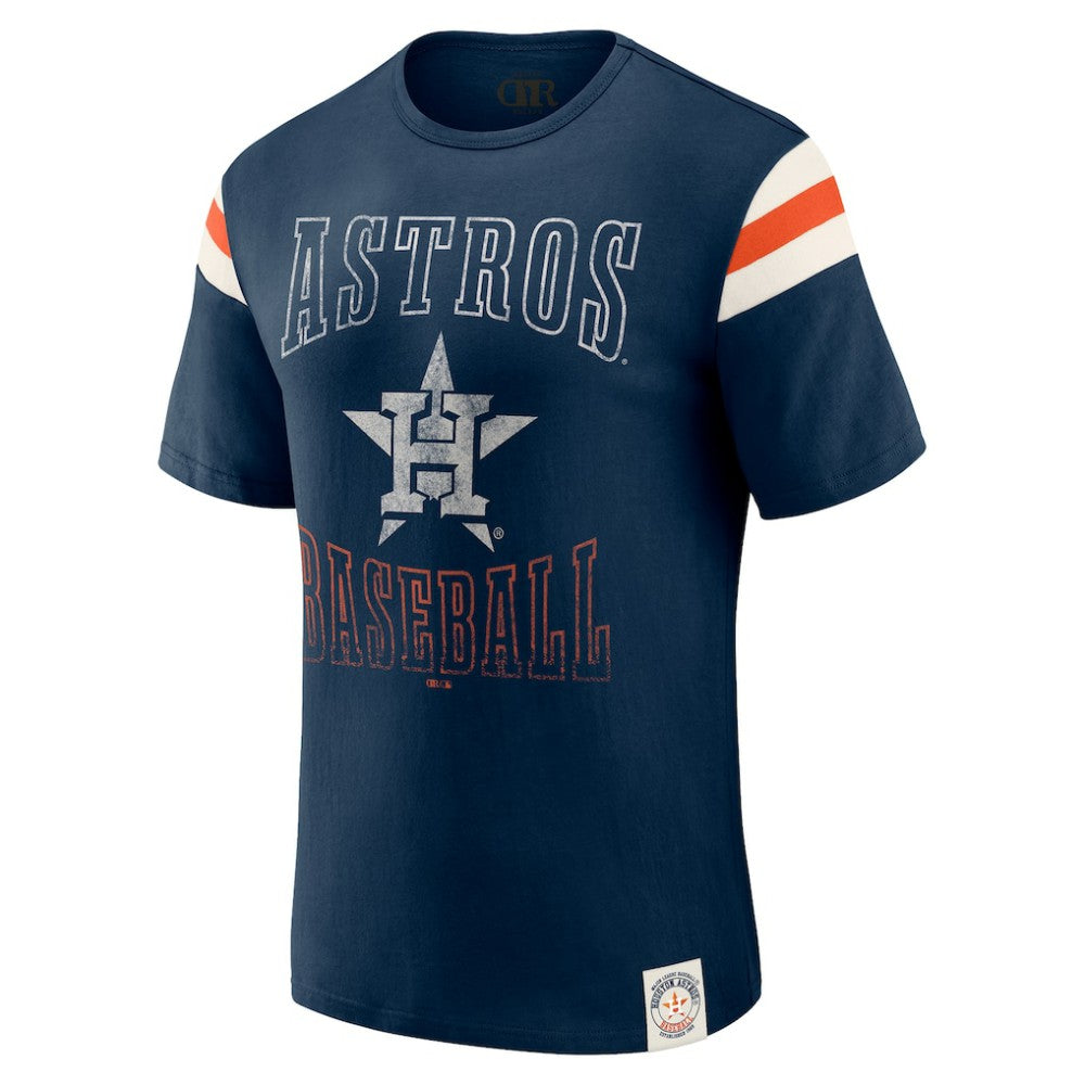 Houston Astros Darius Rucker Collection by Fanatics Distressed Sleeve Stripe T-Shirt - Navy - Fanatics Lifestyle