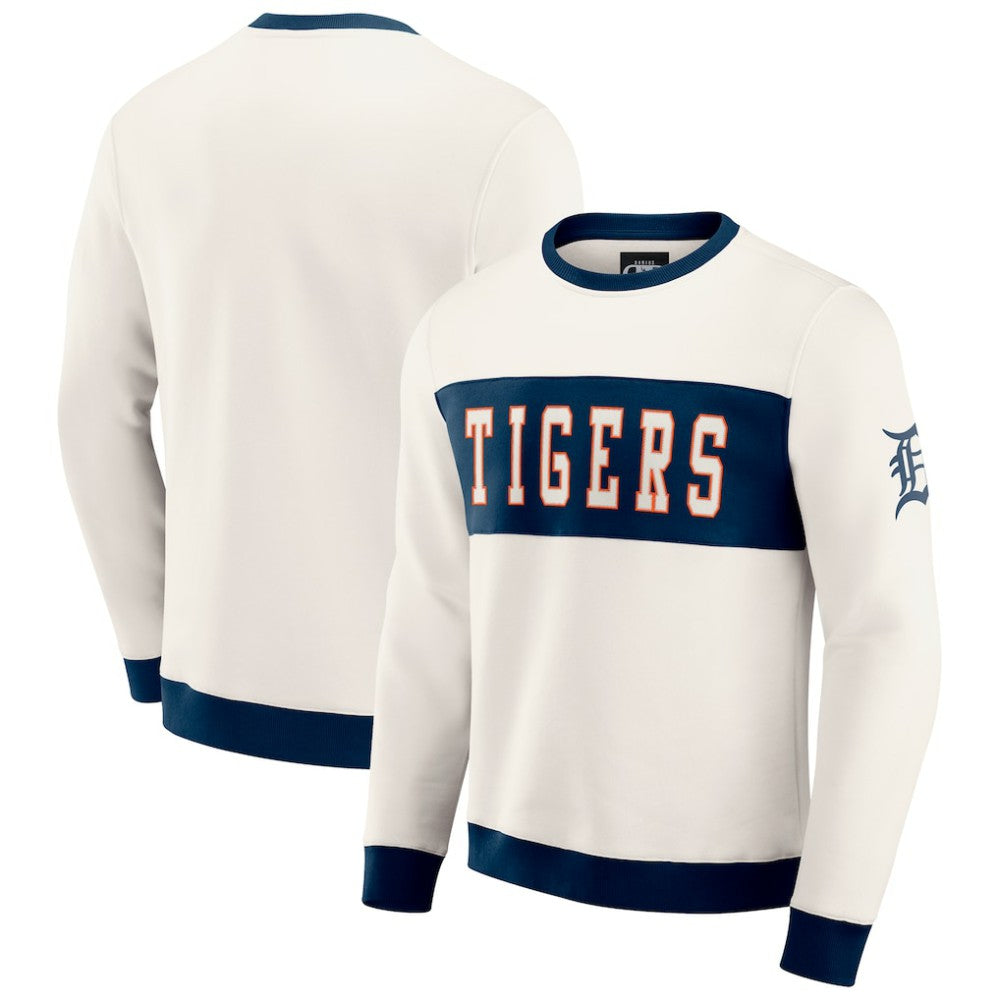 Detroit Tigers Darius Rucker Collection by Fanatics Colorblock Crewneck Sweatshirt - Cream - Fanatics Discount