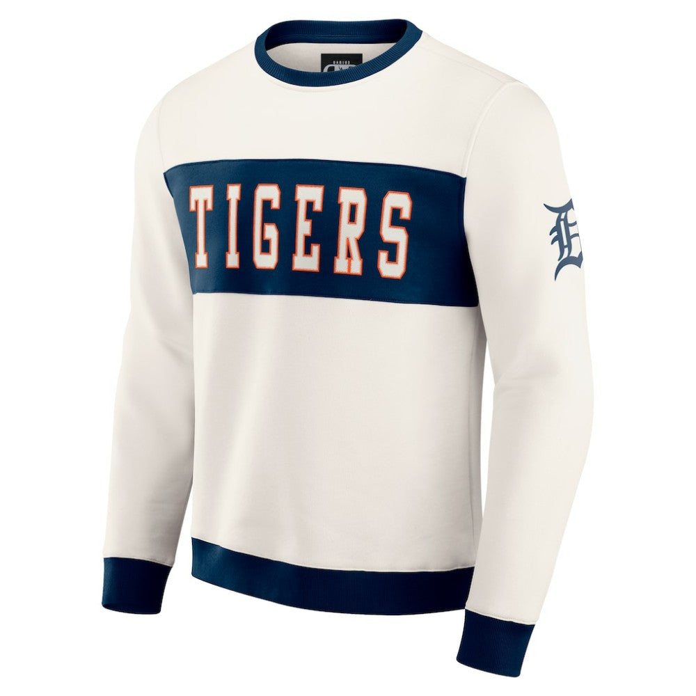 Detroit Tigers Darius Rucker Collection by Fanatics Colorblock Crewneck Sweatshirt - Cream - Fanatics Discount