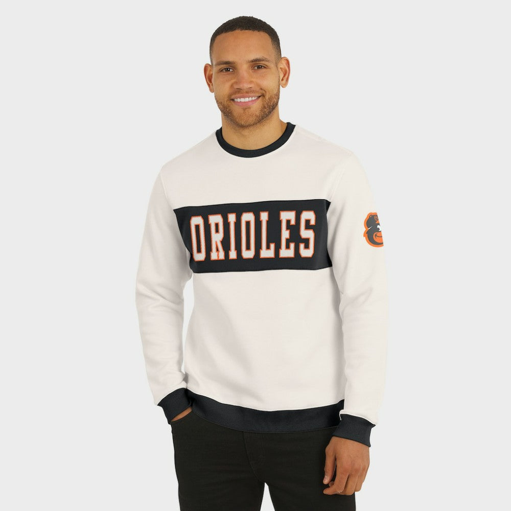 Baltimore Orioles Darius Rucker Collection by Fanatics Colorblock Crewneck Sweatshirt - Cream - Fanatics Discount