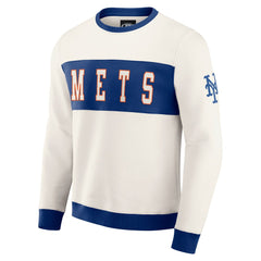New York Mets Darius Rucker Collection by Fanatics Colorblock Crewneck Sweatshirt - Cream - Fanatics Sale