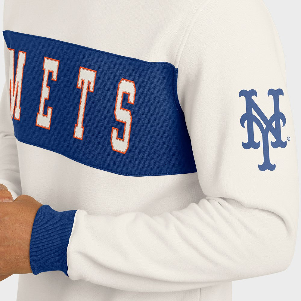 New York Mets Darius Rucker Collection by Fanatics Colorblock Crewneck Sweatshirt - Cream - Fanatics Sale
