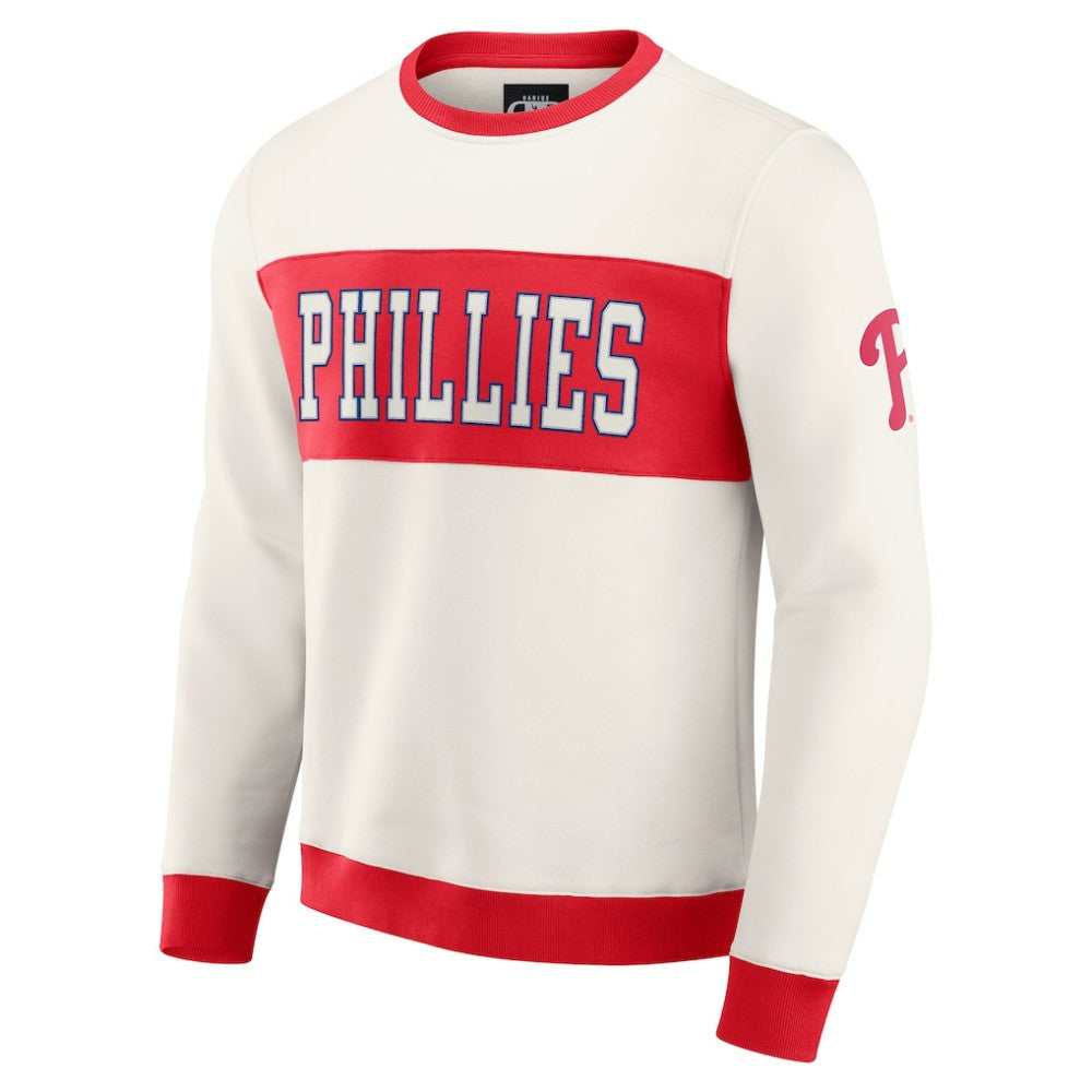 Philadelphia Phillies Darius Rucker Collection by Fanatics Colorblock Crewneck Sweatshirt - Cream - Fanatics Sale