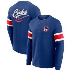 Chicago Cubs Darius Rucker Collection by Fanatics Waffle-Knit Raglan Long Sleeve Henley T-Shirt - Royal - Fanatics on Sale