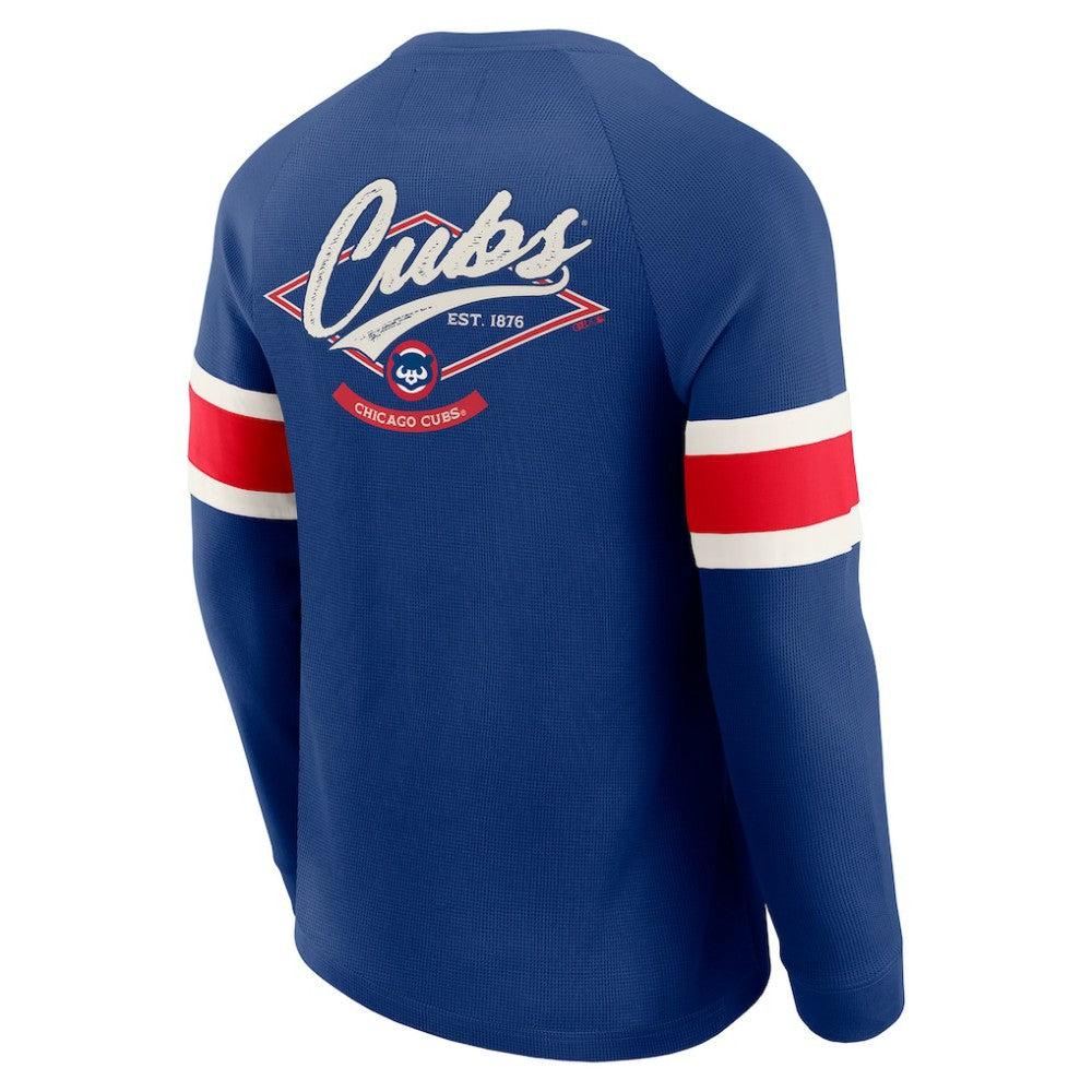 Chicago Cubs Darius Rucker Collection by Fanatics Waffle-Knit Raglan Long Sleeve Henley T-Shirt - Royal - Fanatics on Sale