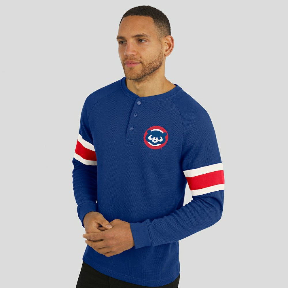 Chicago Cubs Darius Rucker Collection by Fanatics Waffle-Knit Raglan Long Sleeve Henley T-Shirt - Royal - Fanatics on Sale