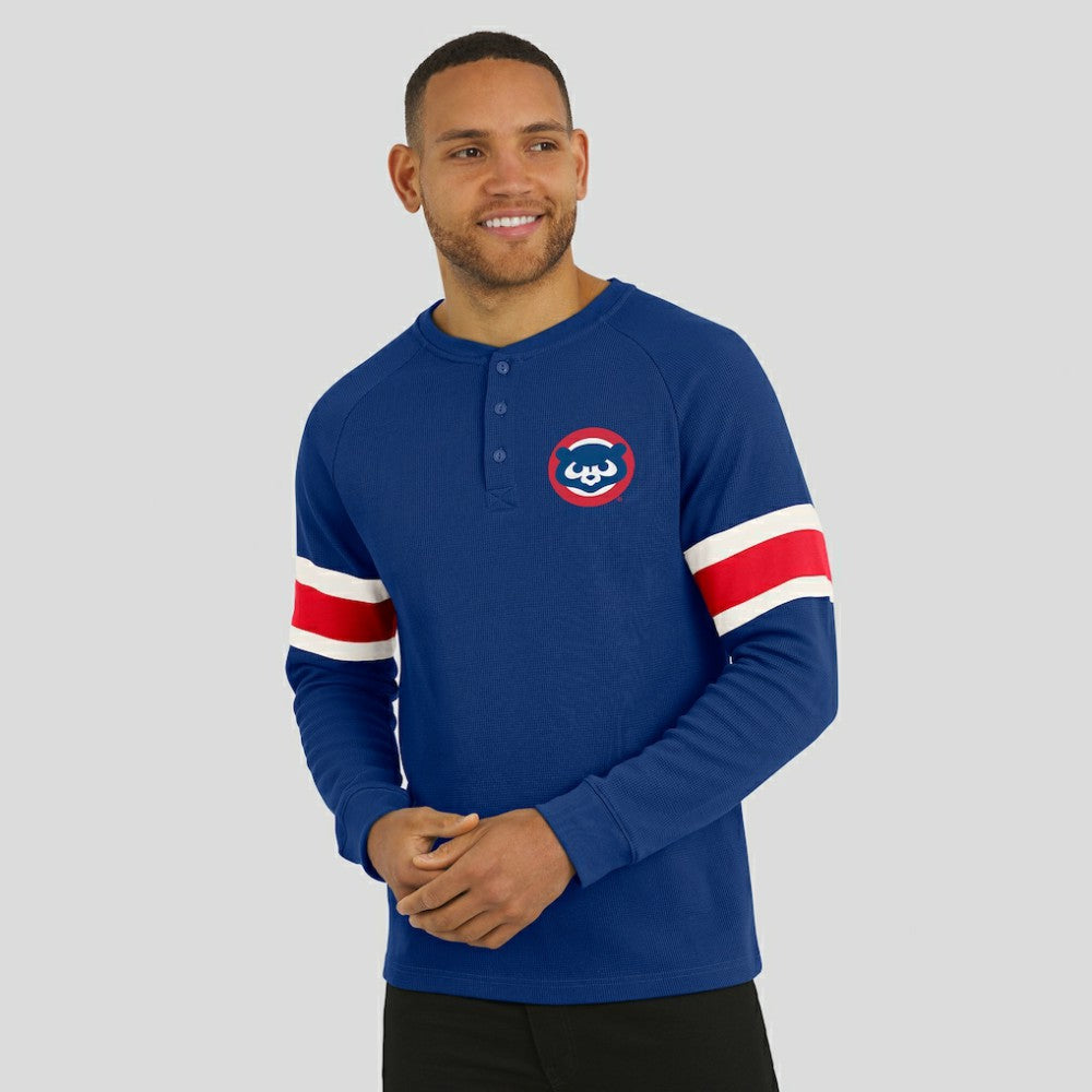Chicago Cubs Darius Rucker Collection by Fanatics Waffle-Knit Raglan Long Sleeve Henley T-Shirt - Royal - Fanatics on Sale
