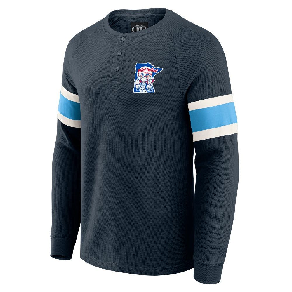 Minnesota Twins Darius Rucker Collection by Fanatics Waffle-Knit Raglan Long Sleeve Henley T-Shirt - Navy - Fanatics Online