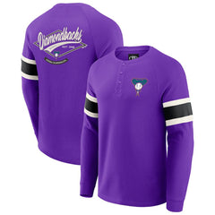 Arizona Diamondbacks Darius Rucker Collection by Fanatics Waffle-Knit Raglan Long Sleeve Henley T-Shirt - Purple - Fanatics Online