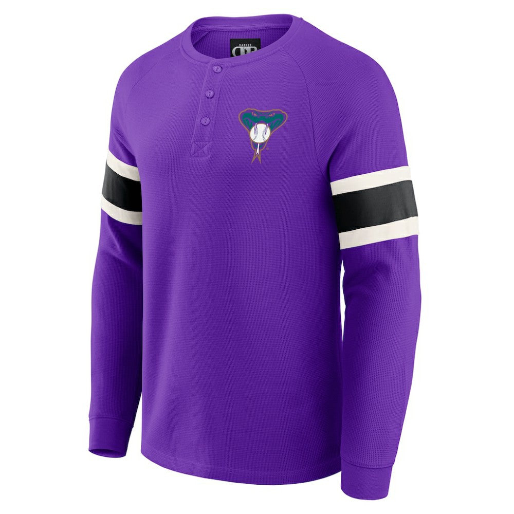 Arizona Diamondbacks Darius Rucker Collection by Fanatics Waffle-Knit Raglan Long Sleeve Henley T-Shirt - Purple - Fanatics Online