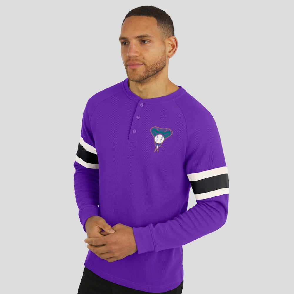 Arizona Diamondbacks Darius Rucker Collection by Fanatics Waffle-Knit Raglan Long Sleeve Henley T-Shirt - Purple - Fanatics Online