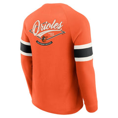 Baltimore Orioles Darius Rucker Collection by Fanatics Waffle-Knit Raglan Long Sleeve Henley T-Shirt - Orange - Fanatics Sale