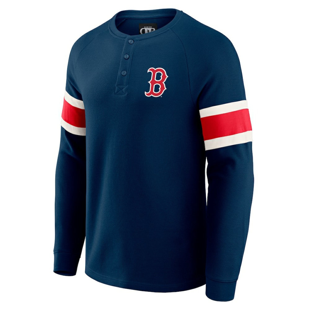 Boston Red Sox Darius Rucker Collection by Fanatics Waffle-Knit Raglan Long Sleeve Henley T-Shirt - Navy - Fanatics on Sale