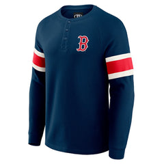 Boston Red Sox Darius Rucker Collection by Fanatics Waffle-Knit Raglan Long Sleeve Henley T-Shirt - Navy - Fanatics on Sale