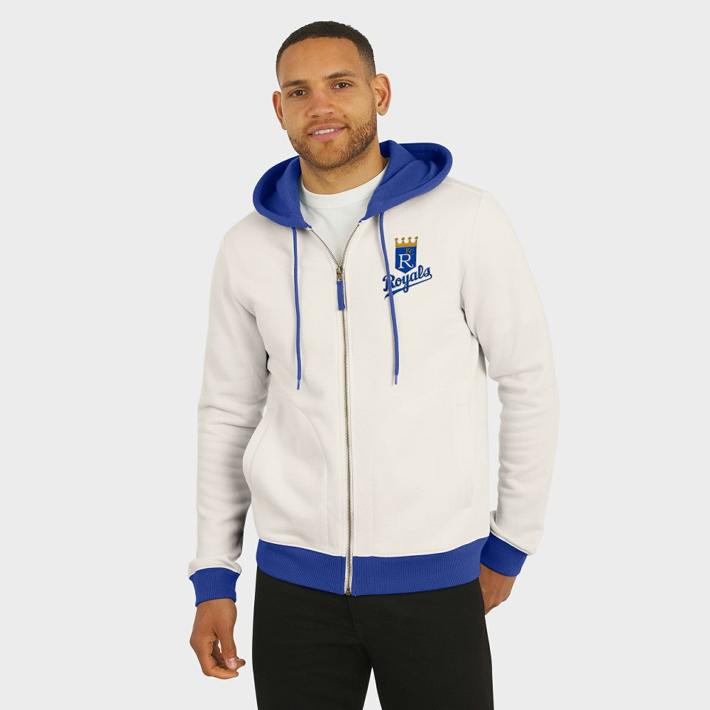 Kansas City Royals Darius Rucker Collection by Fanatics Men's Polar Fleece Full-Zip Hoodie - Cream - Fanatics on Sale