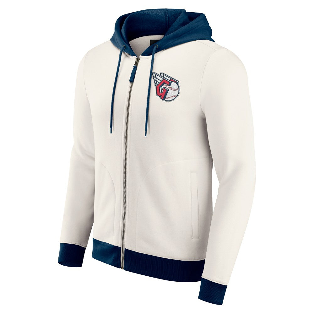 Cleveland Guardians Darius Rucker Collection by Fanatics Men's Polar Fleece Full-Zip Hoodie - Cream - Fanatics on Sale