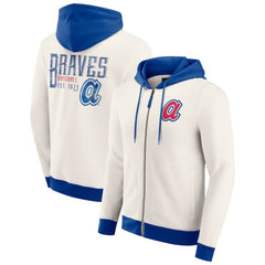 Atlanta Braves Darius Rucker Collection by Fanatics Men's Polar Fleece Full-Zip Hoodie - Cream - Fanatics Sale