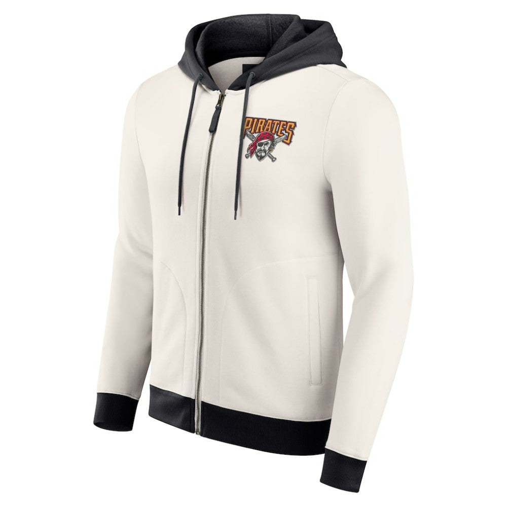 Pittsburgh Pirates Darius Rucker Collection by Fanatics Men's Polar Fleece Full-Zip Hoodie - Cream - Fanatics on Sale