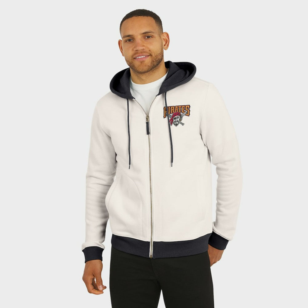 Pittsburgh Pirates Darius Rucker Collection by Fanatics Men's Polar Fleece Full-Zip Hoodie - Cream - Fanatics on Sale