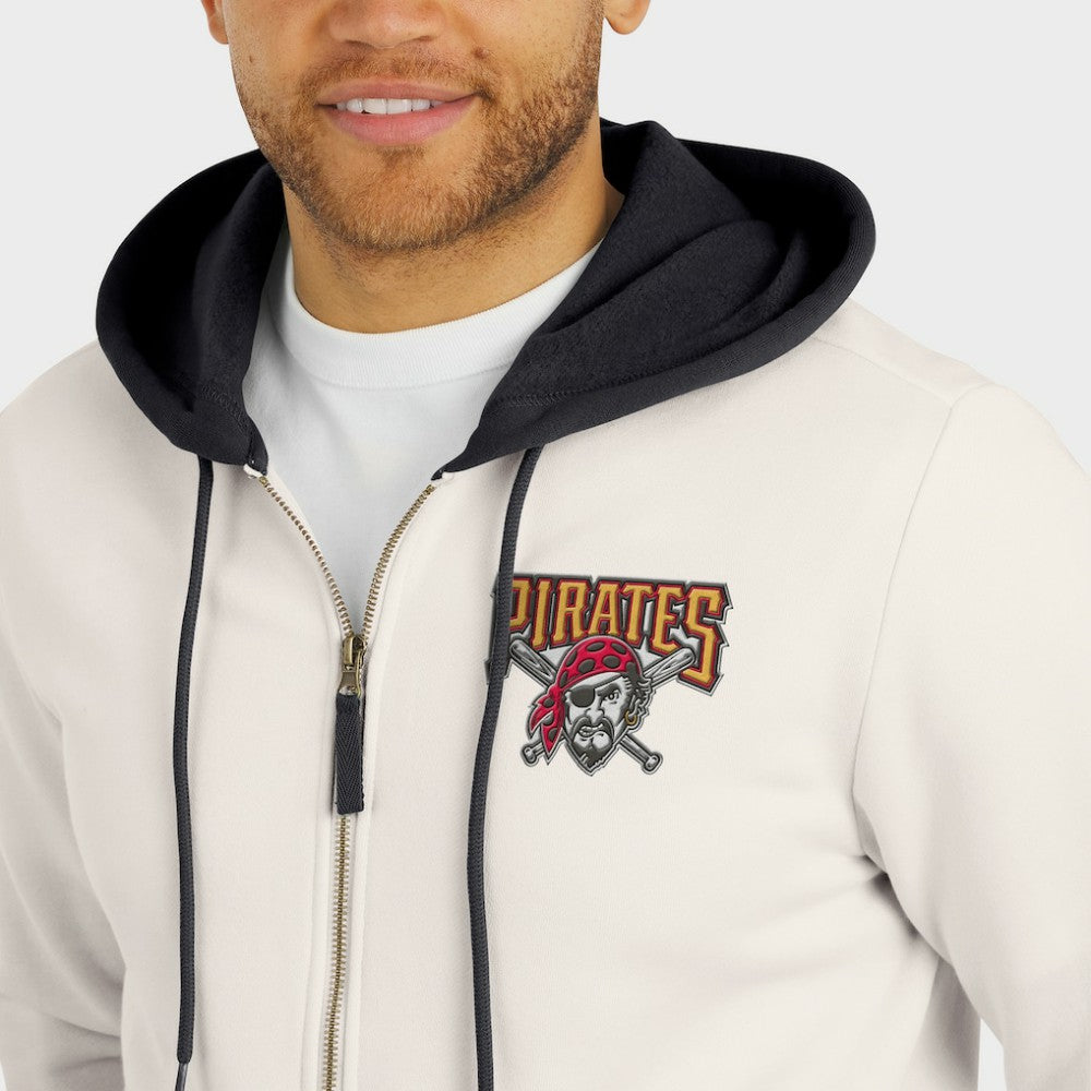 Pittsburgh Pirates Darius Rucker Collection by Fanatics Men's Polar Fleece Full-Zip Hoodie - Cream - Fanatics on Sale