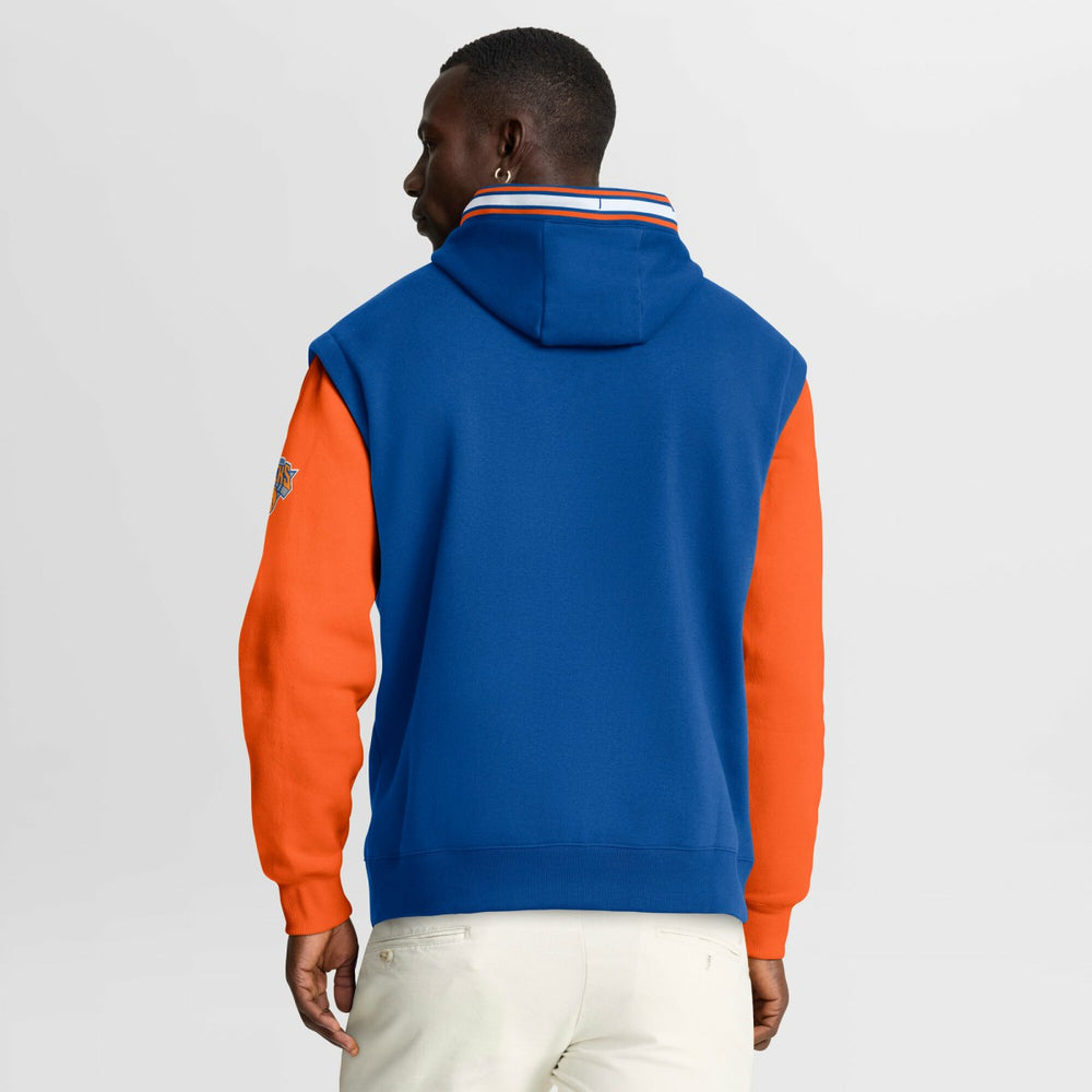 New York Knicks Half Court Shot Clock Fastbreak Hoodie Blue/Orange | Fanatics US