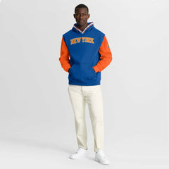New York Knicks Half Court Shot Clock Fastbreak Hoodie Blue/Orange | Fanatics US