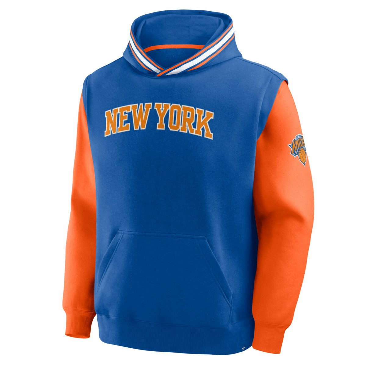 New York Knicks Half Court Shot Clock Fastbreak Hoodie Blue/Orange | Fanatics US