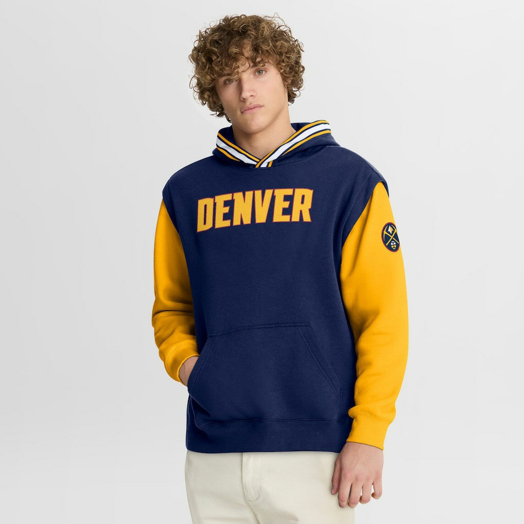 Denver Nuggets Half Court Shot Clock Fastbreak Hoodie for sale Navy/Gold | Fanatics