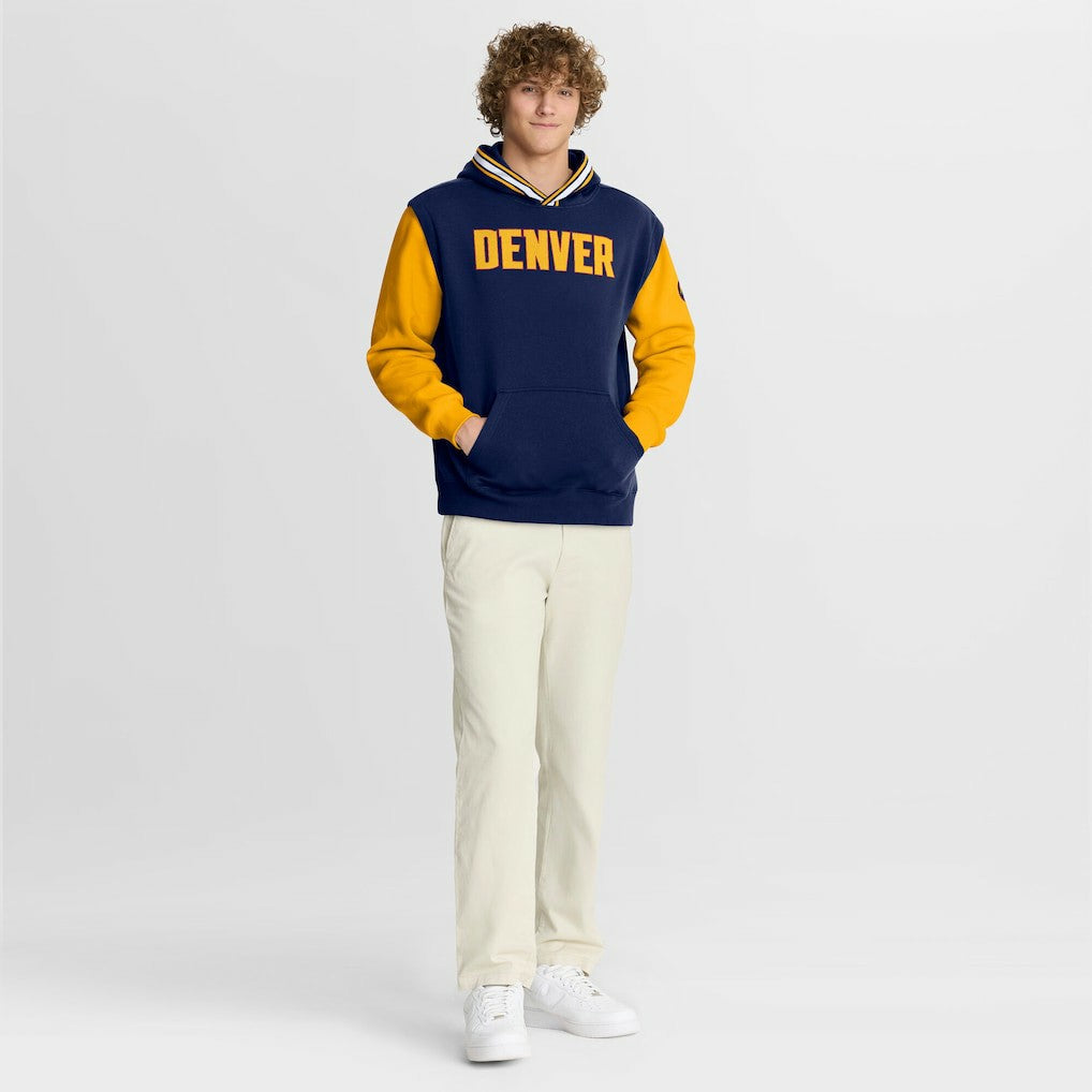 Denver Nuggets Half Court Shot Clock Fastbreak Hoodie for sale Navy/Gold | Fanatics