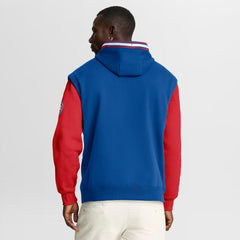 Detroit Pistons Half Court Shot Clock Fastbreak Hoodie for sale Blue/Red | Fanatics discount