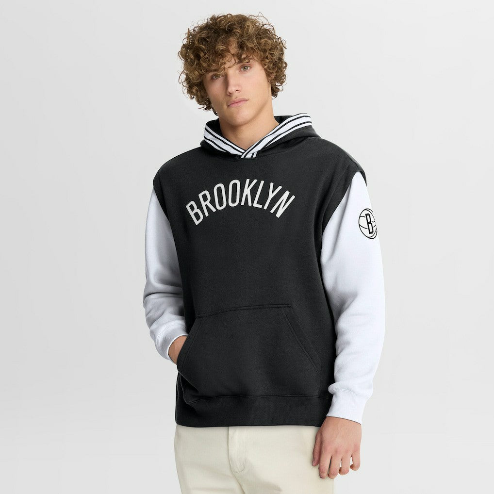 Brooklyn Nets Half Court Shot Clock Fastbreak Hoodie Black/White | Fanatics
