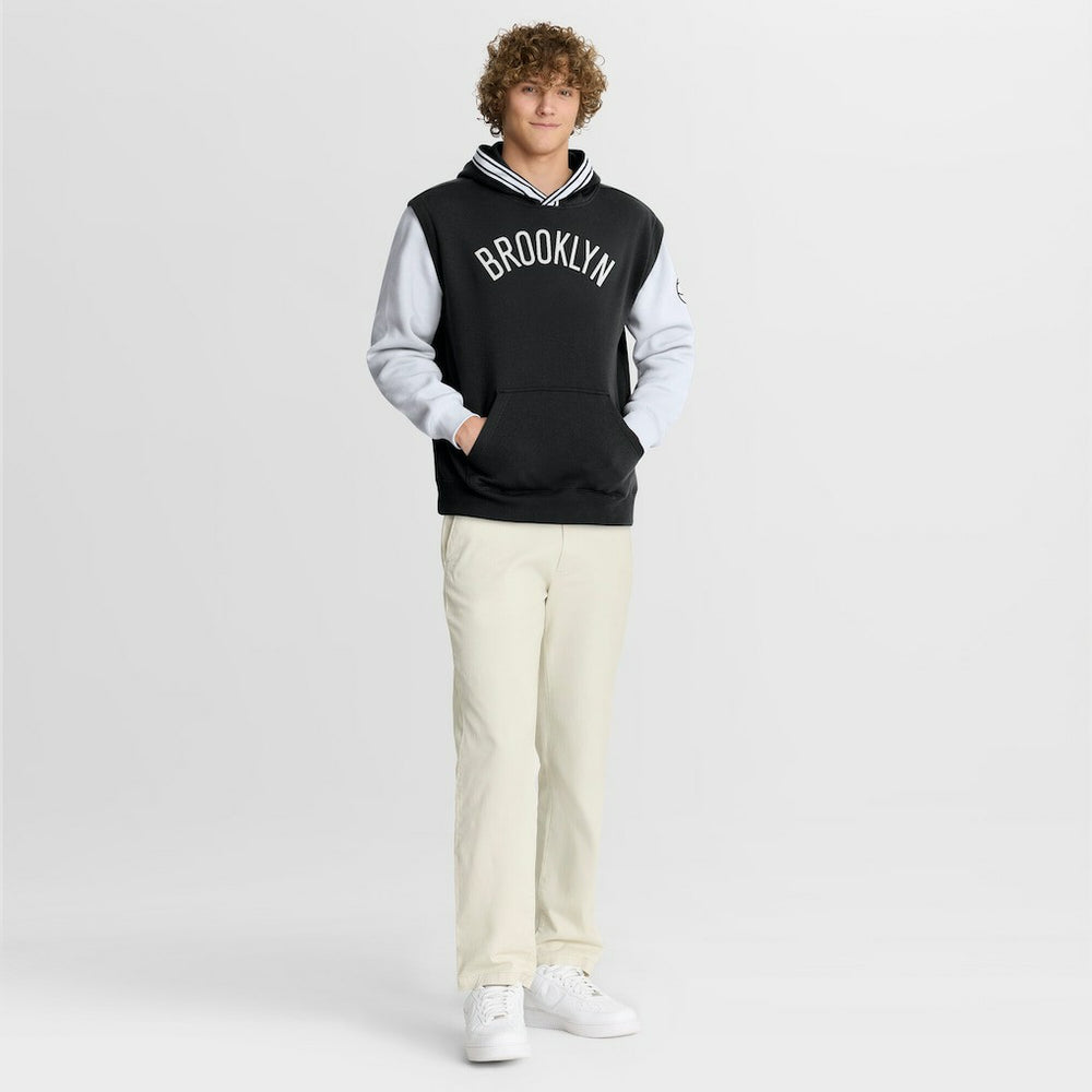 Brooklyn Nets Half Court Shot Clock Fastbreak Hoodie Black/White | Fanatics