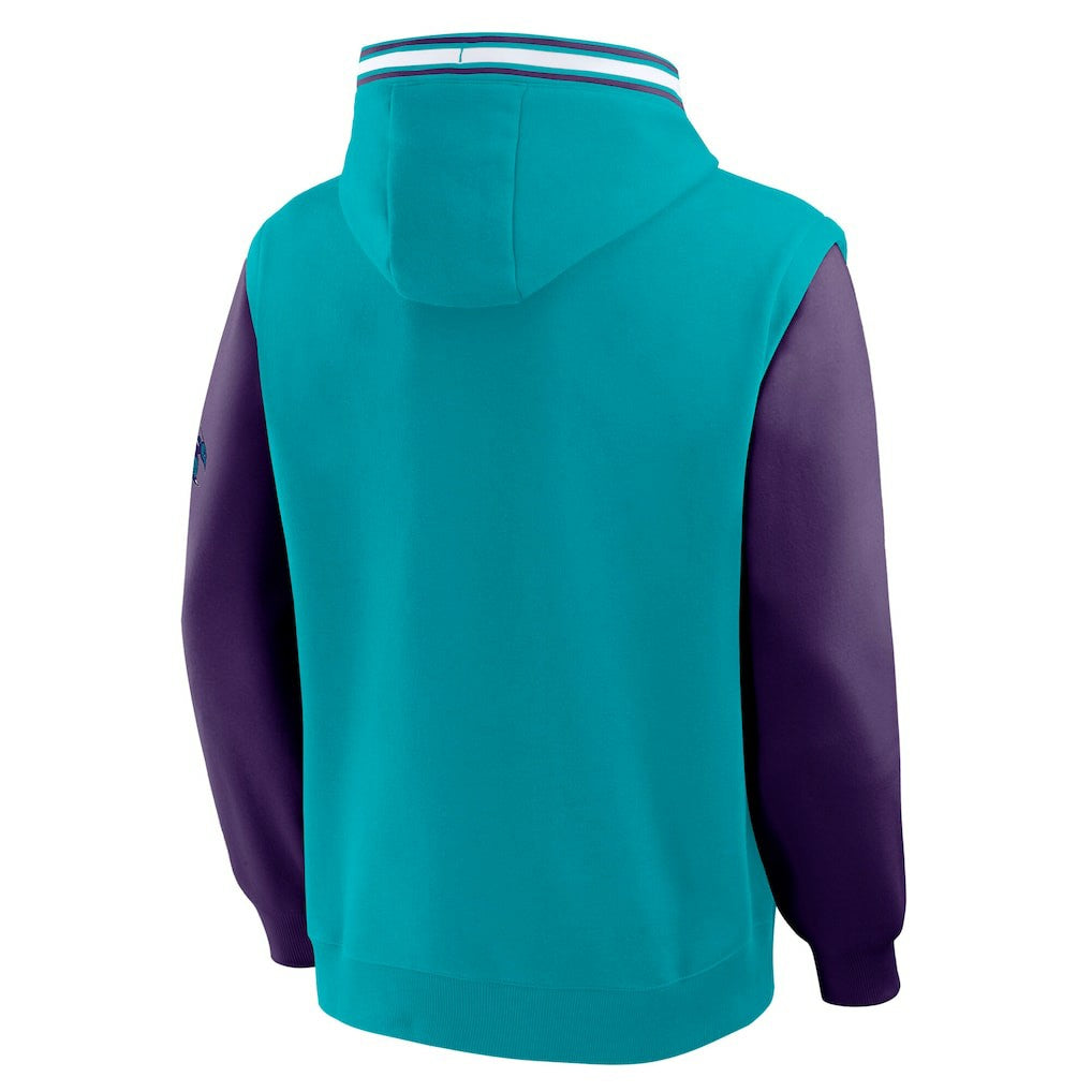 Charlotte Hornets Half Court Shot Clock Fastbreak Hoodie Teal/Purple | Fanatics for sale