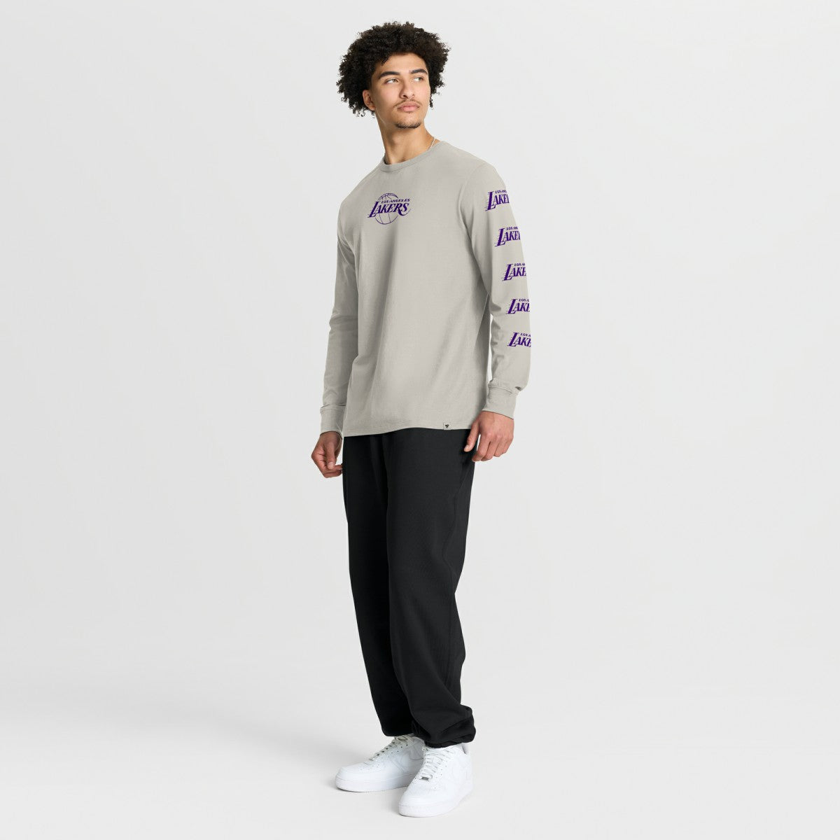Los Angeles Lakers Crossover Collection Ball Screen Action Premium Long Sleeve T-Shirt Cream | Fanatics discount