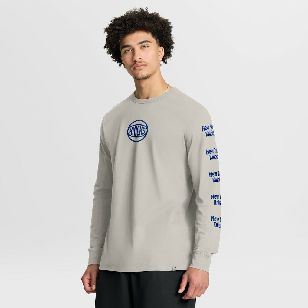 New York Knicks Crossover Collection Ball Screen Action Premium Long Sleeve T-Shirt Cream | Fanatics discount