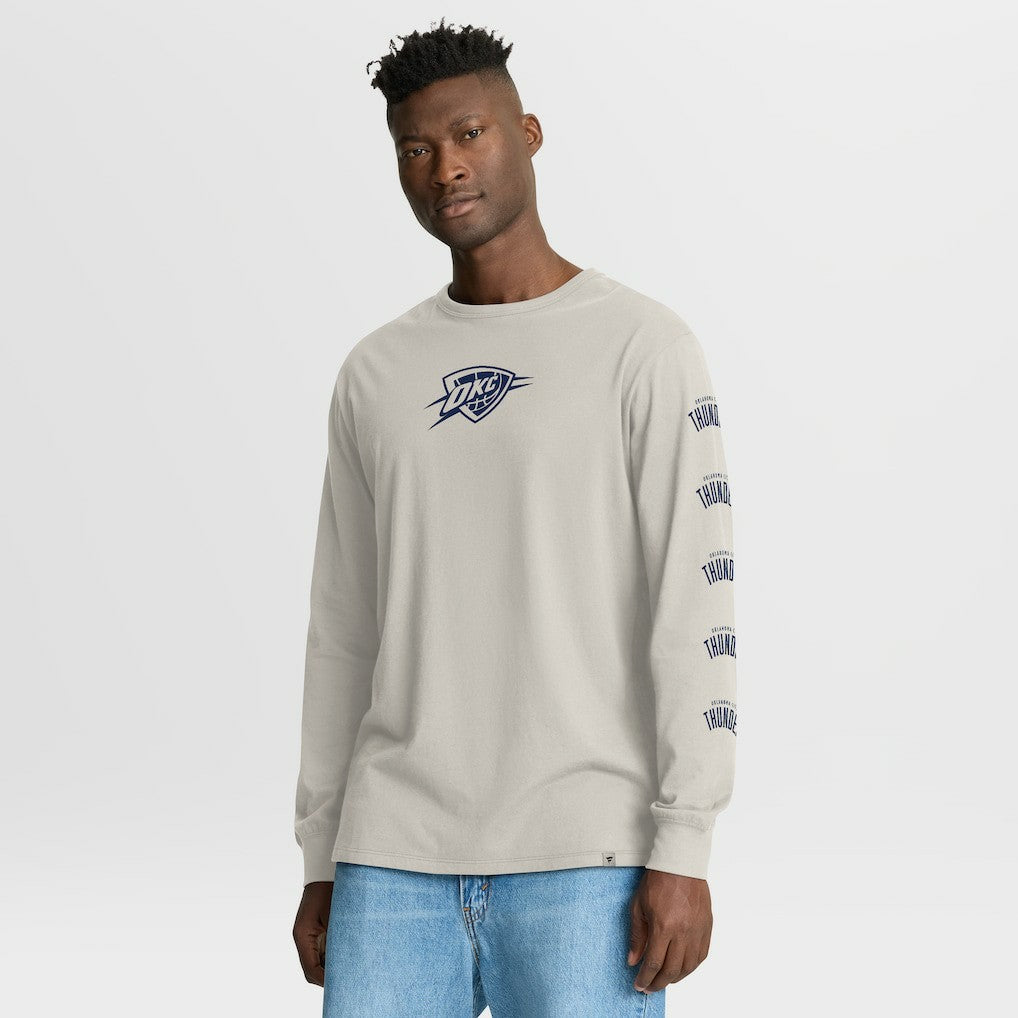 Oklahoma City Thunder Crossover Collection Ball Screen Action Premium Long Sleeve T-Shirt Cream | Fanatics Lifestyle