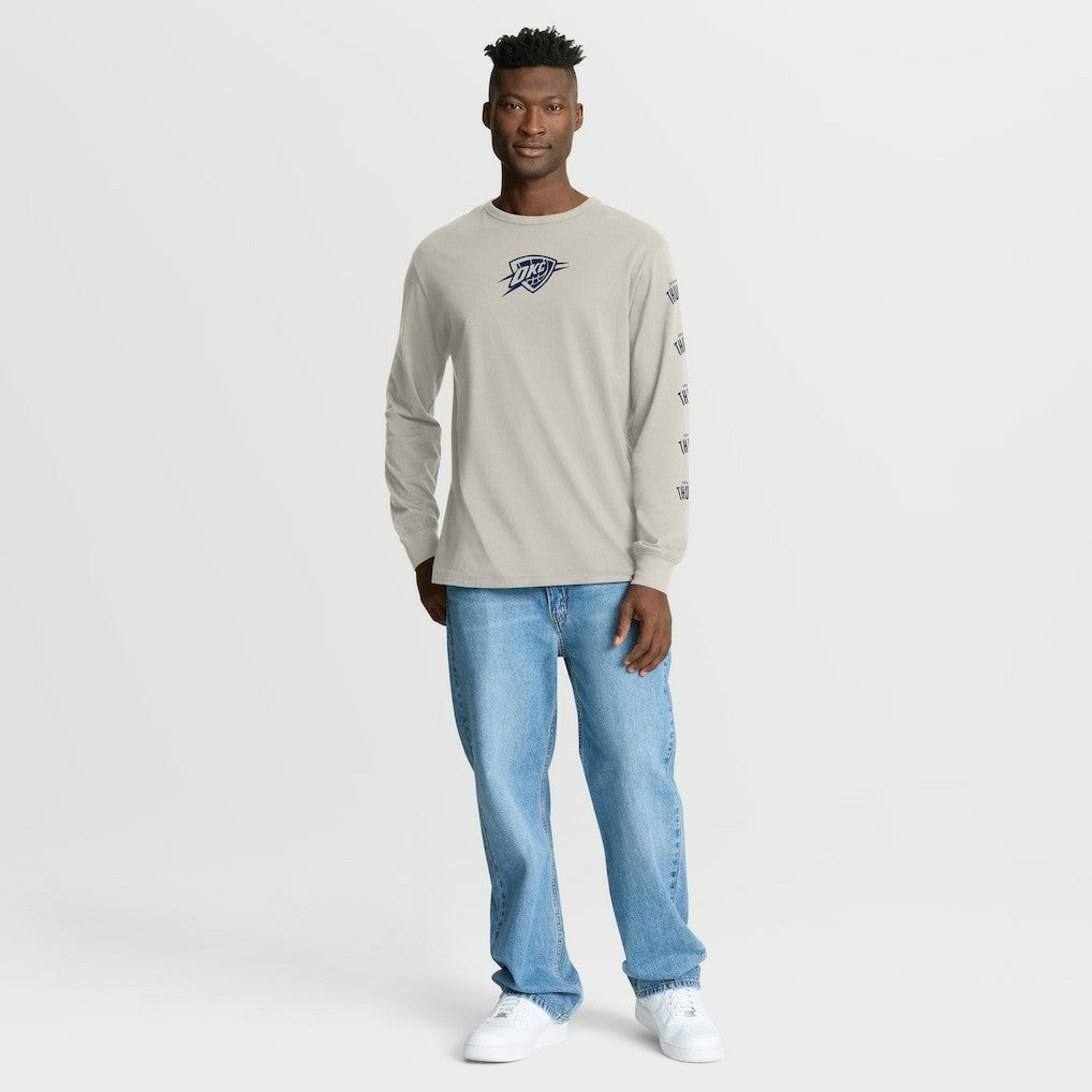 Oklahoma City Thunder Crossover Collection Ball Screen Action Premium Long Sleeve T-Shirt Cream | Fanatics Lifestyle