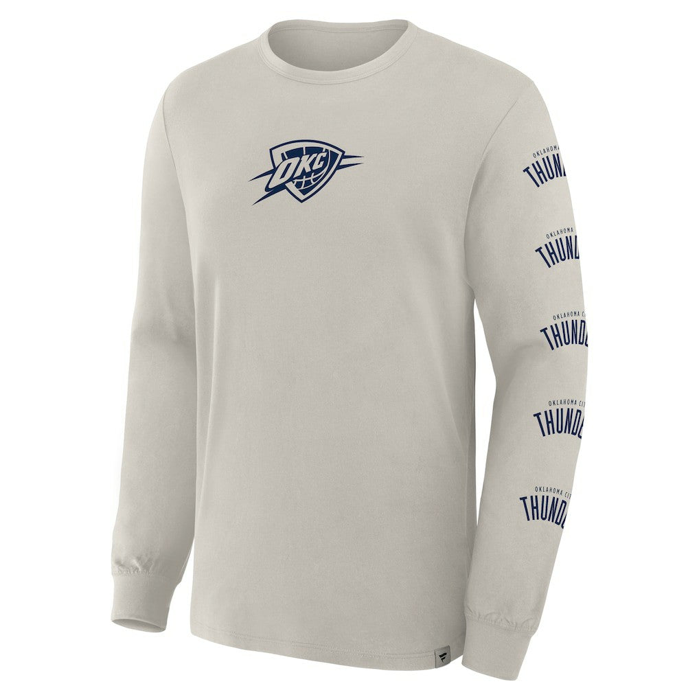 Oklahoma City Thunder Crossover Collection Ball Screen Action Premium Long Sleeve T-Shirt Cream | Fanatics Lifestyle
