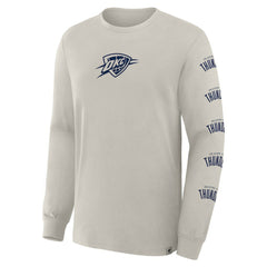Oklahoma City Thunder Crossover Collection Ball Screen Action Premium Long Sleeve T-Shirt Cream | Fanatics Lifestyle