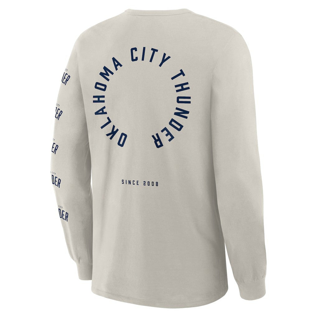 Oklahoma City Thunder Crossover Collection Ball Screen Action Premium Long Sleeve T-Shirt Cream | Fanatics Lifestyle