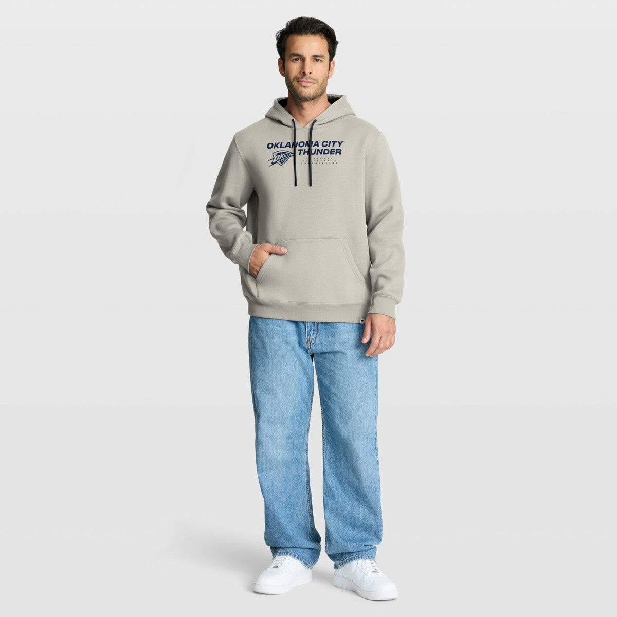 Oklahoma City Thunder Crossover Collection Blocked Shot Premium Pullover Hoodie Off White | Fanatics US