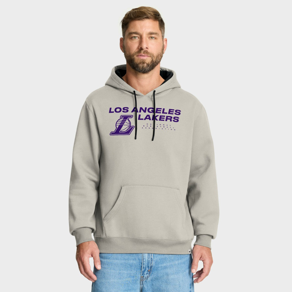 Los Angeles Lakers Crossover Collection Blocked Shot Premium Pullover Hoodie Off White | Fanatics US