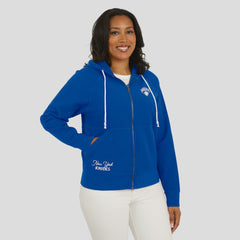 New York Knicks WEAR by Erin Andrews Women's Vintage Full-Zip Raglan Hoodie Royal