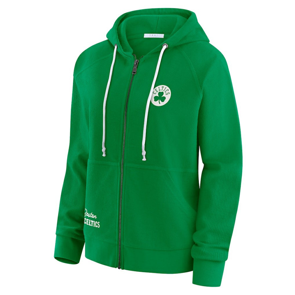 Boston Celtics WEAR by Erin Andrews Women's Vintage Full-Zip Raglan Hoodie Green