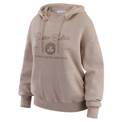 Boston Celtics WEAR by Erin Andrews Women's Washed Pullover Crewdie Tan